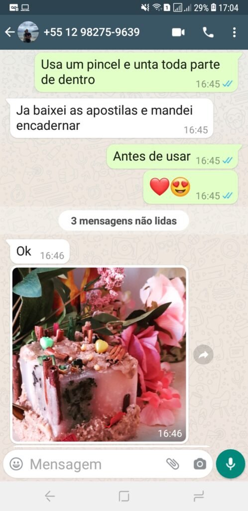 Depoimento real de aluna no WhatsApp